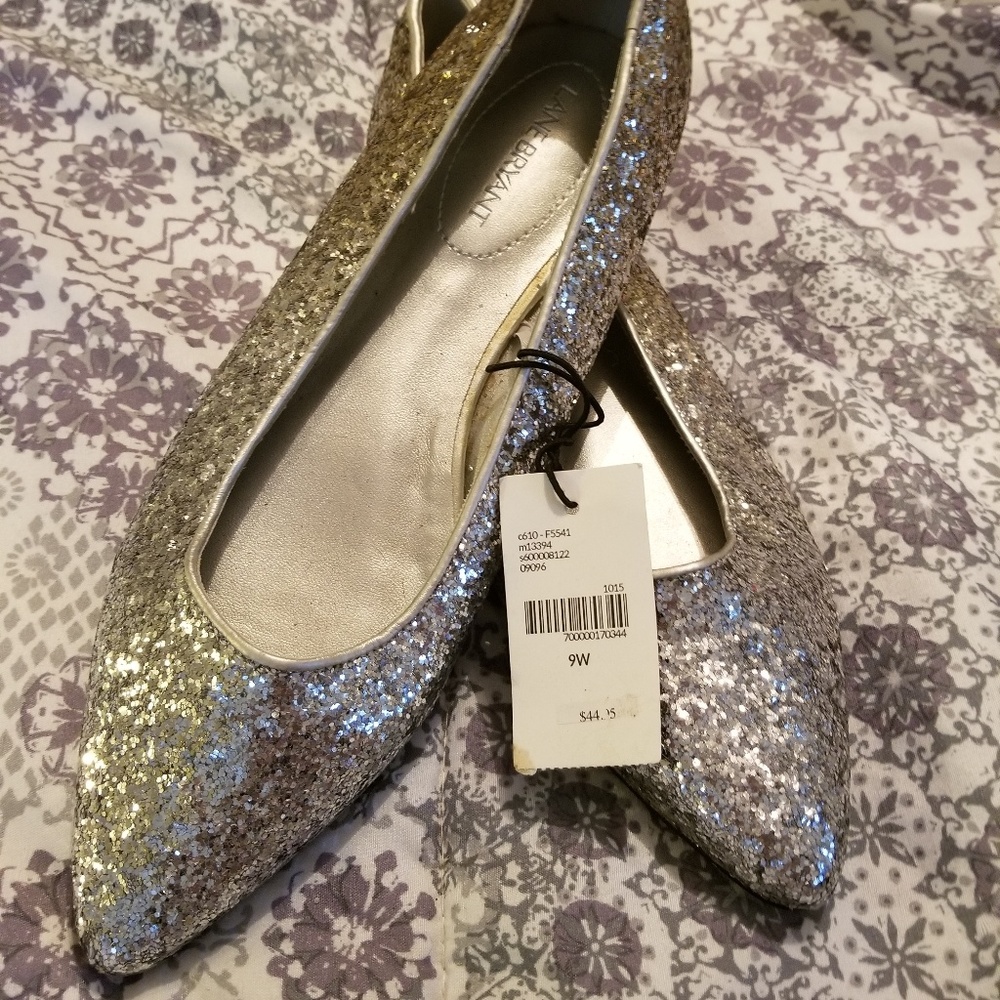 Lane Bryant glitter pointed toe ballet flats